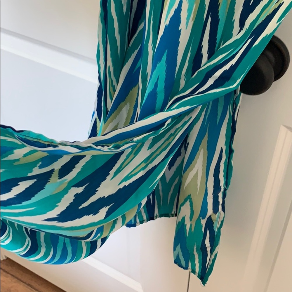 Blue print maxi dress with side slit - Picture 3 of 4